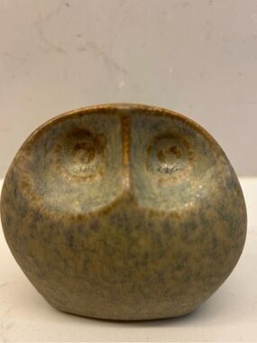 MCM  Ceramic Owl Scultpure in Mottled Green